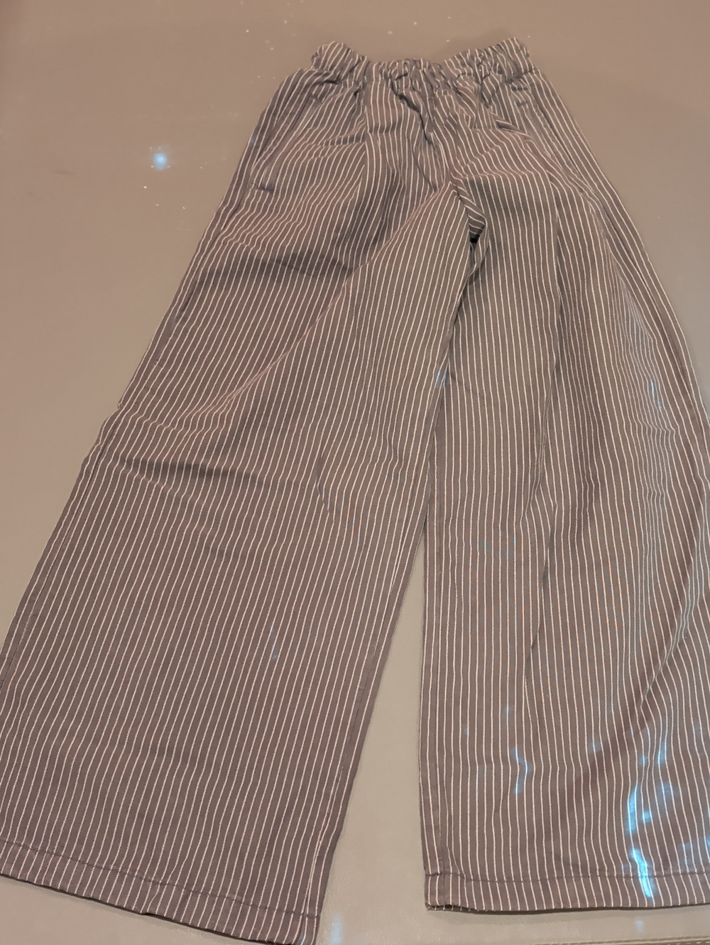 Aerie Women's Gray/White Striped Wide Leg Pants